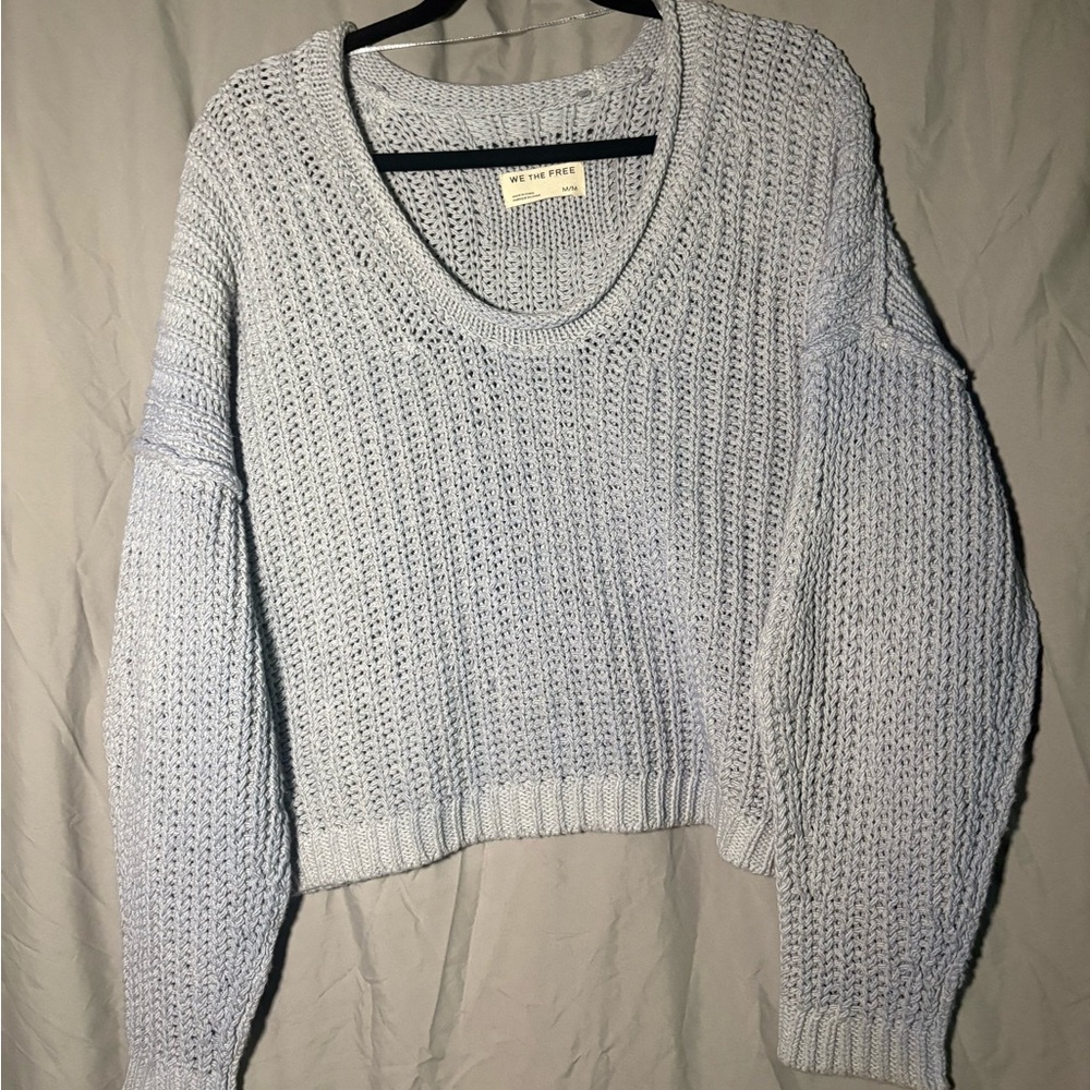 Free People Chunky Knit Blue Ombré sweater size medium